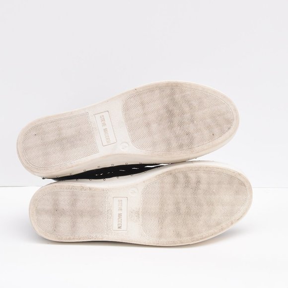 Steve Madden Black Quilted High Top Sneaker JQUEST Zip Closure Girls Size 4 - Picture 8 of 8